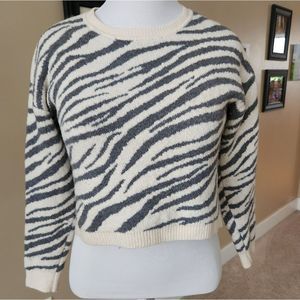 Yes Lola zebra print crewneck knitted sweater small